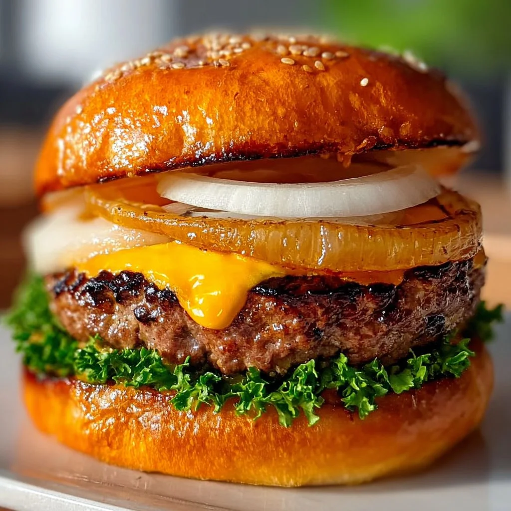 Delicious Dutchman Burger topped with savory ingredients