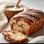 Freshly baked sourdough discard cinnamon bread with a golden crust