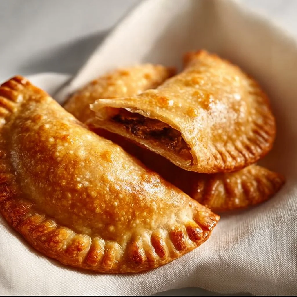 Freshly baked sourdough empanadas filled with savory ingredients