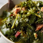 Delicious Southern collard greens served in a bowl, a nutritious side dish.