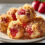 Delicious Strawberry Cheesecake Crunch Bites with fresh strawberries and cheesecake filling