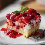 Delicious Strawberry Earthquake Cake with layers of strawberry and chocolate flavors