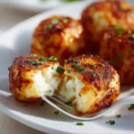 Plate of crispy two ingredient cottage cheese tots with dipping sauce
