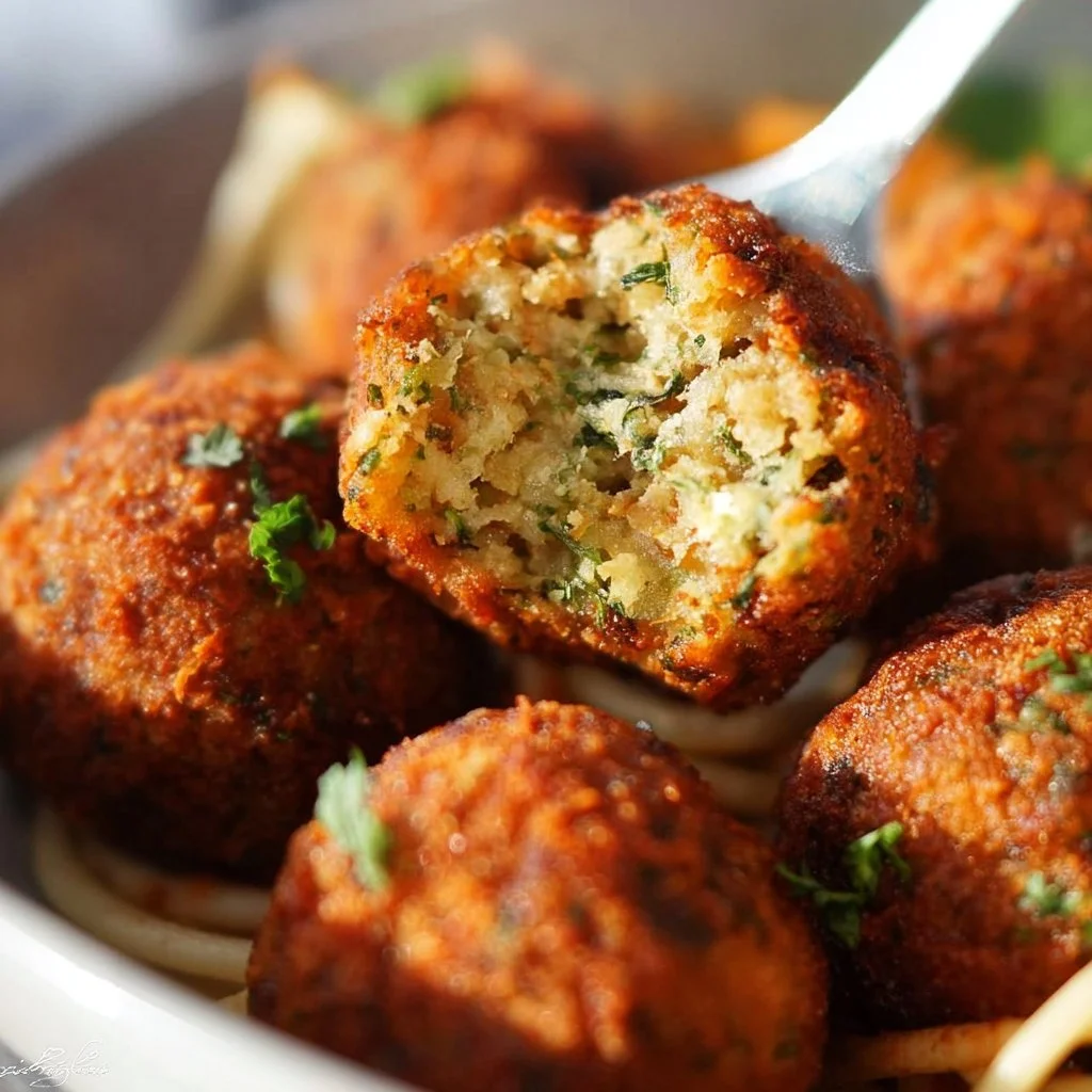 A plate of homemade veggie balls made from fresh vegetables and spices.