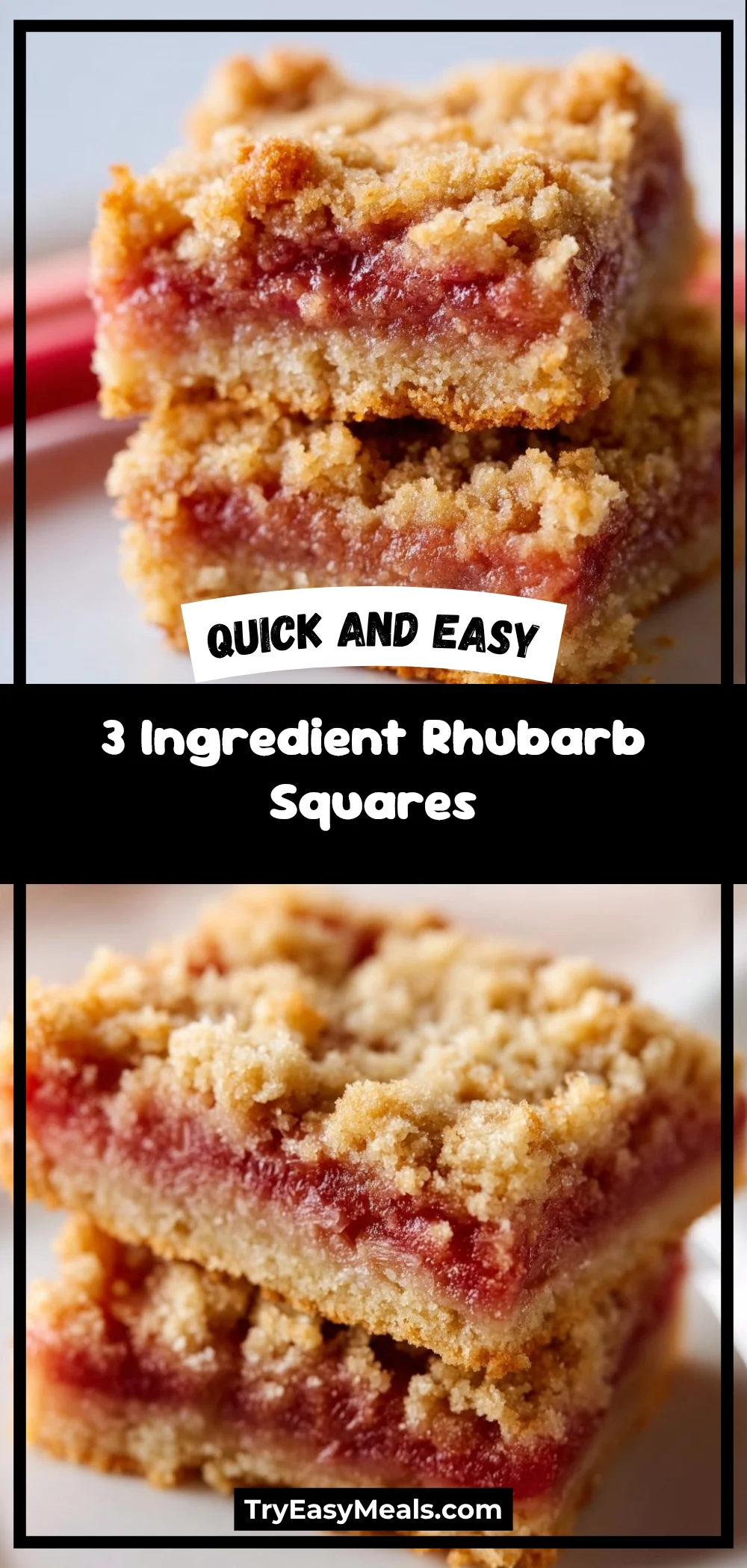3 Ingredient Rhubarb Squares 1 3 Ingredient Rhubarb Squares