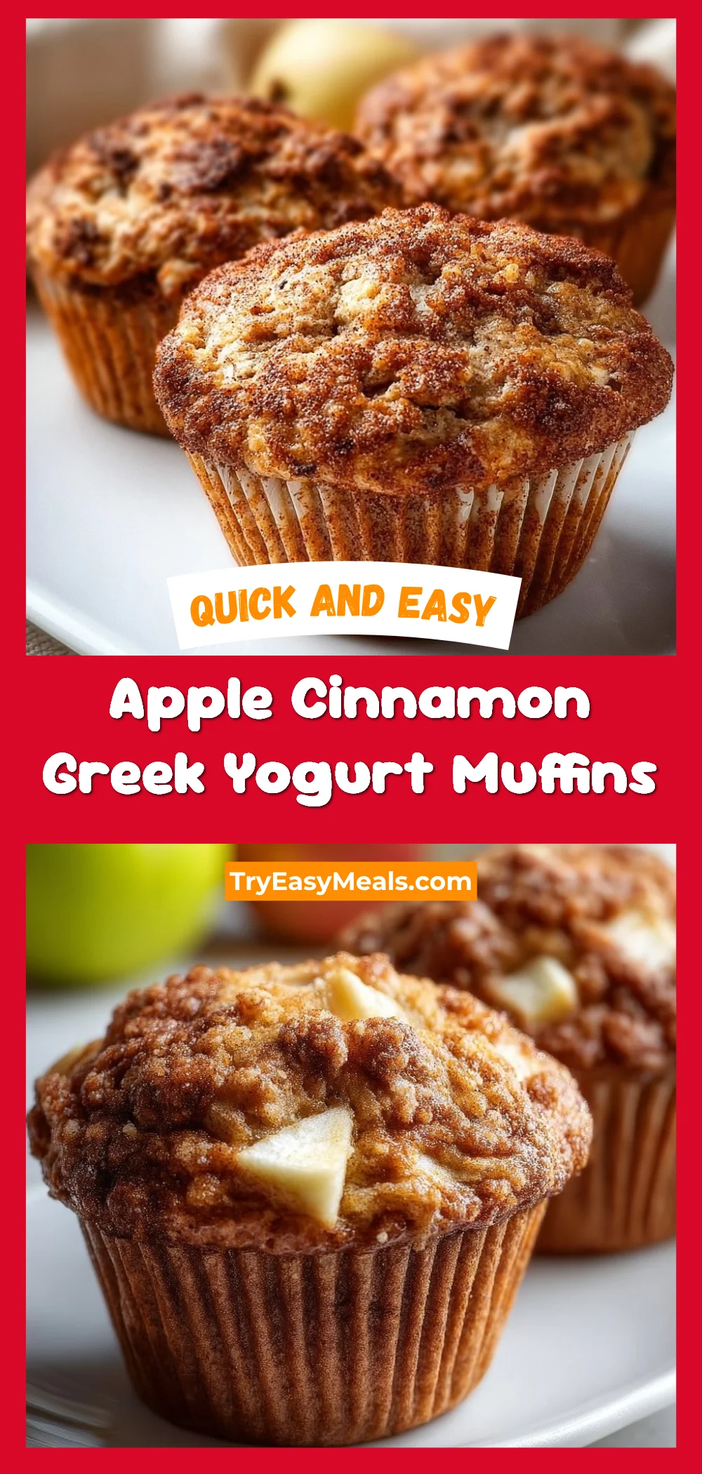 Apple Cinnamon Greek Yogurt Muffins 1 Apple Cinnamon Greek Yogurt Muffins