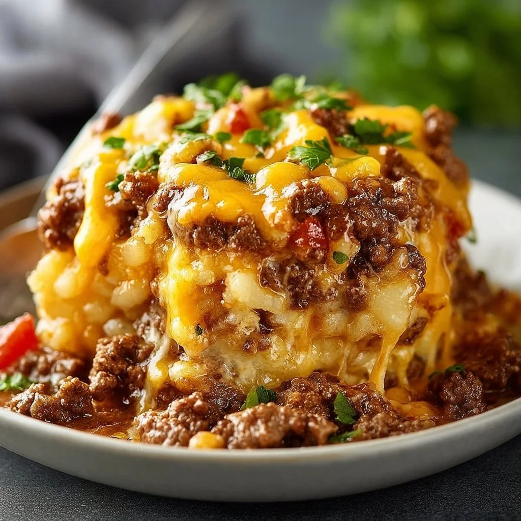 Delicious Cattle Drive Casserole served in a rustic dish