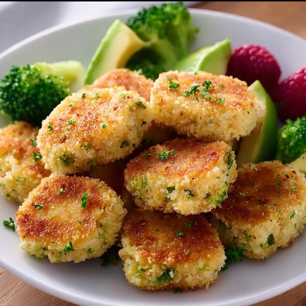 Delicious Chicken Broccoli Nuggets on a plate, ideal for a healthy snack or meal