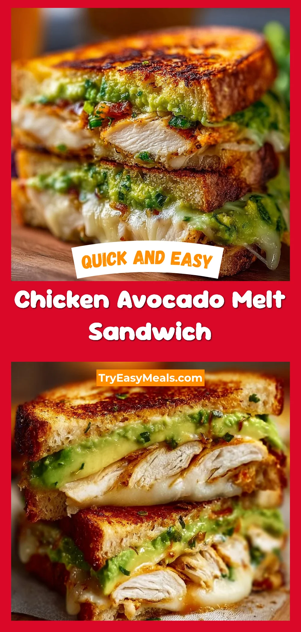 Chicken Avocado Melt Sandwich 1 Chicken Avocado Melt Sandwich