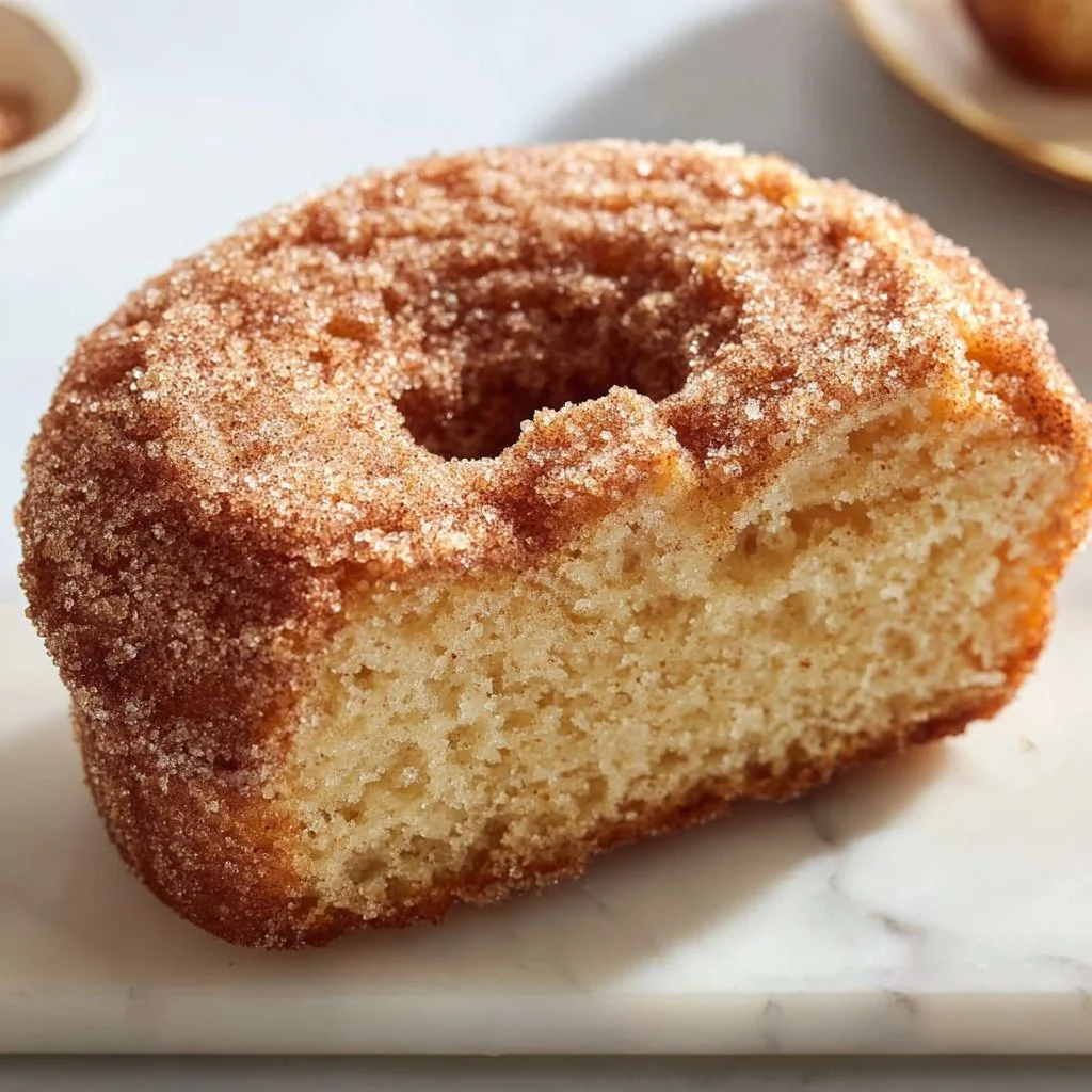 Loaf of cinnamon sugar donut bread with a golden brown crust.