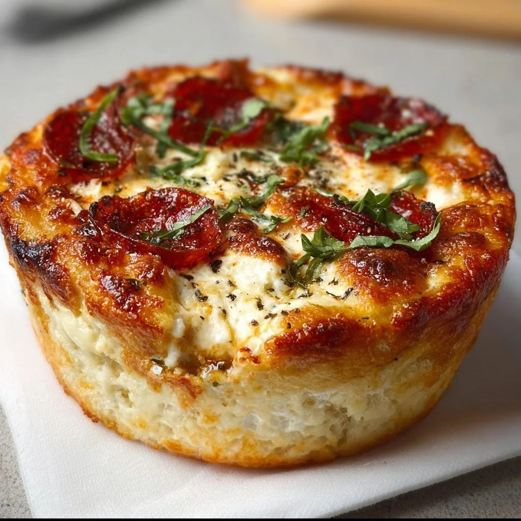Cottage Cheese Pizza Bowl topped with fresh vegetables and herbs
