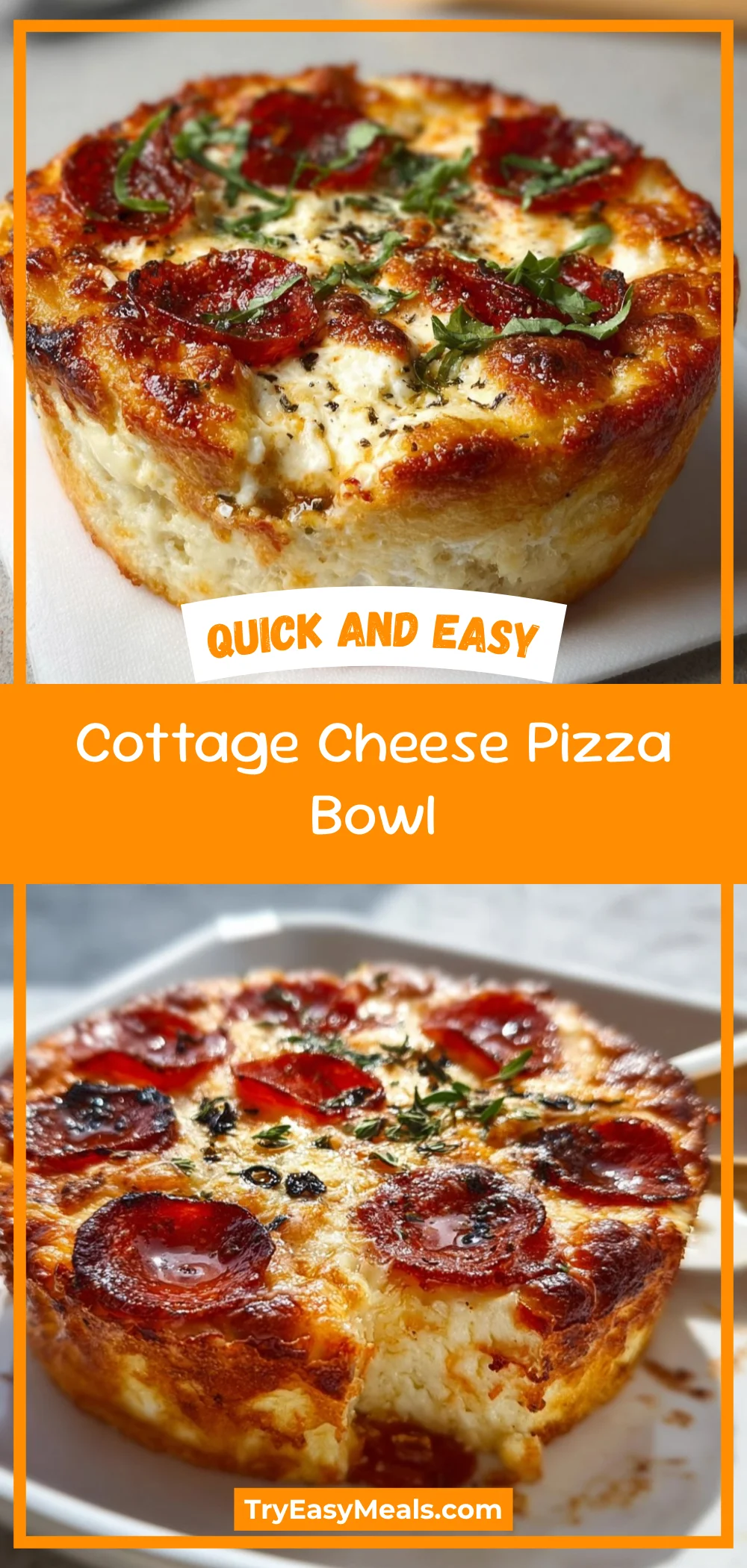 Cottage Cheese Pizza Bowl 1 Cottage Cheese Pizza Bowl