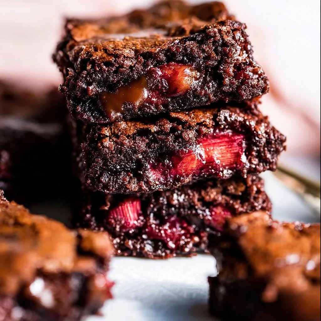 Dark Chocolate Rhubarb Brownies 1 Dark Chocolate Rhubarb Brownies (easy to make!) - The Endless Meal® | Rhubarb recipes, Best rhubarb recipes, Easy rhubarb recipes