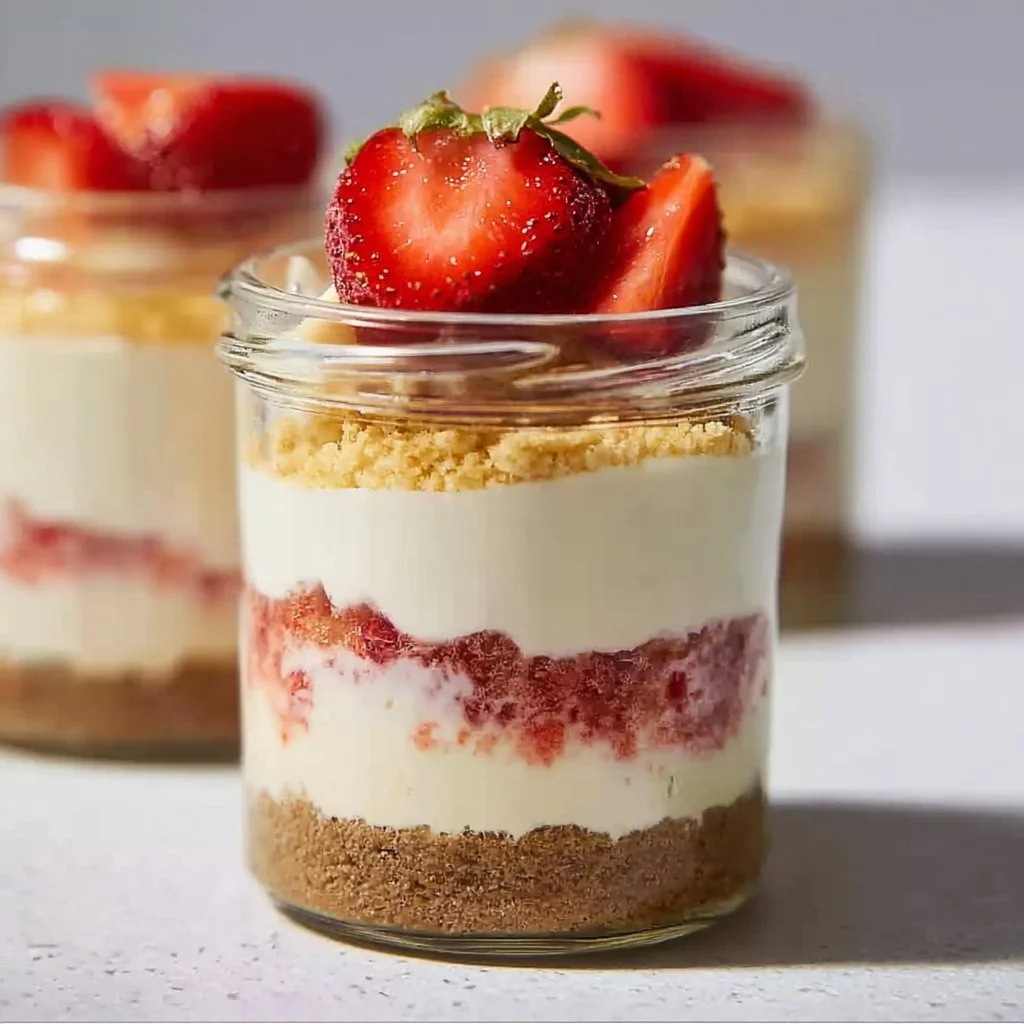High protein cheesecake jars for a healthy dessert option