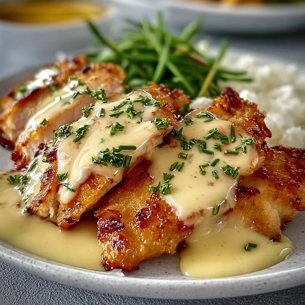 Irresistible Malibu Chicken dish with ham and cheese