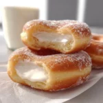Korean Milk Cream Donuts 3 Korean milk cream donuts topped with sugar and filled with creamy milk filling