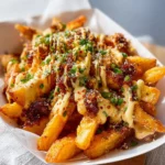 A delicious plate of Louisiana Voodoo Fries topped with spicy seasonings.