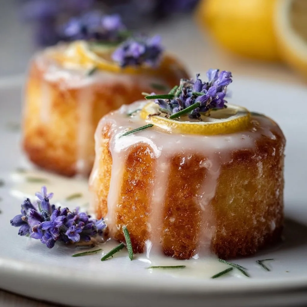 Mini Lemon Cakes 2 Mini Lemon Cakes With Lavender Glaze