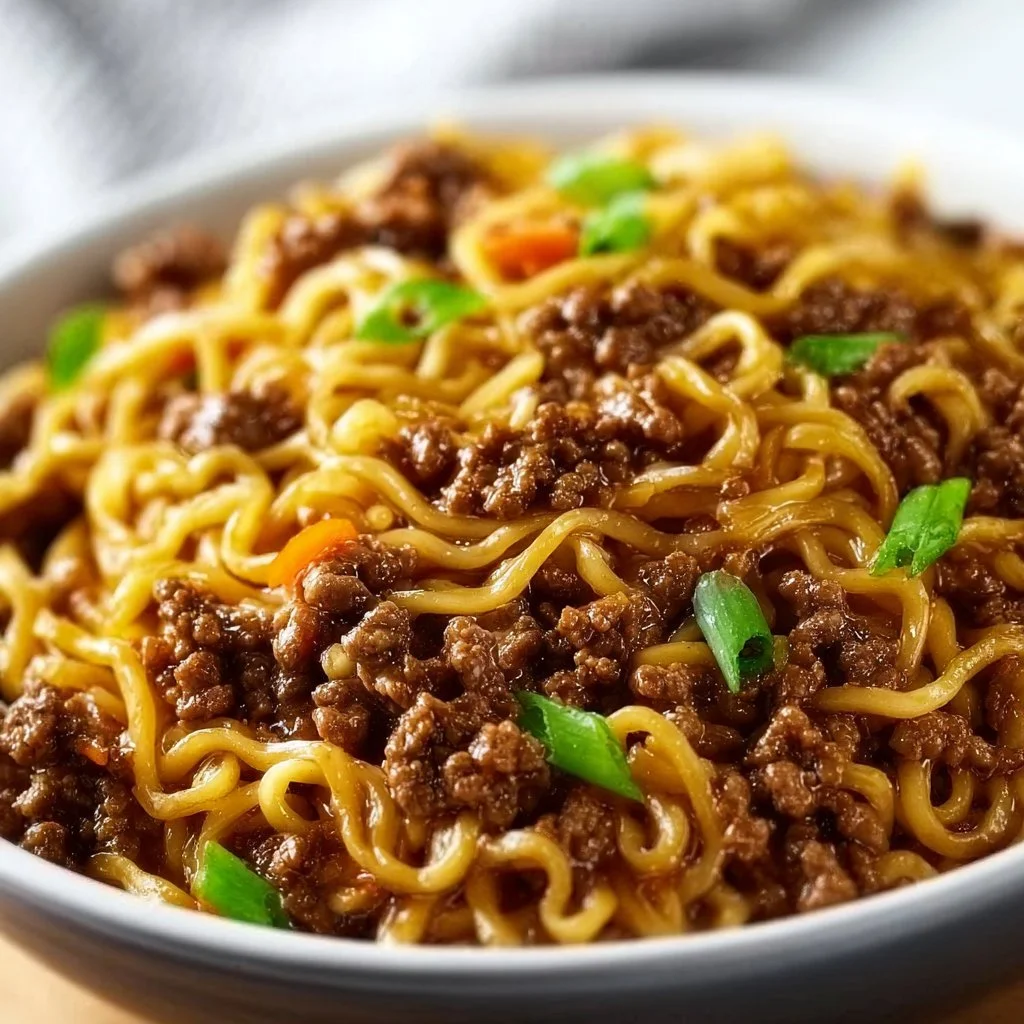 Mongolian Ground Beef Noodles 2 Mongolian Ground Beef Noodles