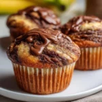 Delicious Nutella banana muffins with a rich chocolate swirl