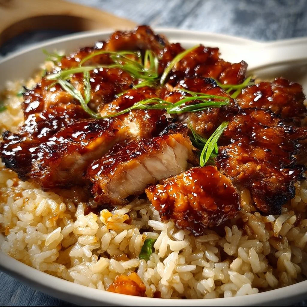 One-Pan Bold Honey BBQ Chicken Rice served on a plate with vibrant colors.