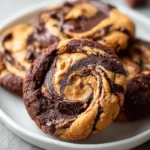 Delicious Peanut Butter Brownie Swirl Cookies on a plate