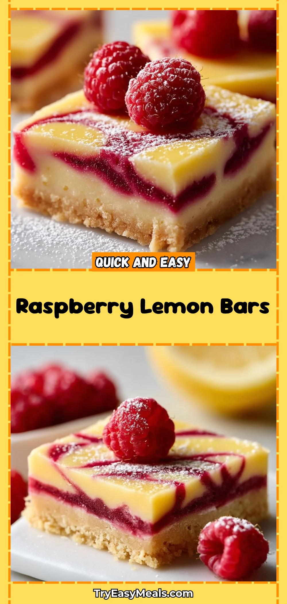 Raspberry Lemon Bars 1 Raspberry Lemon Bars