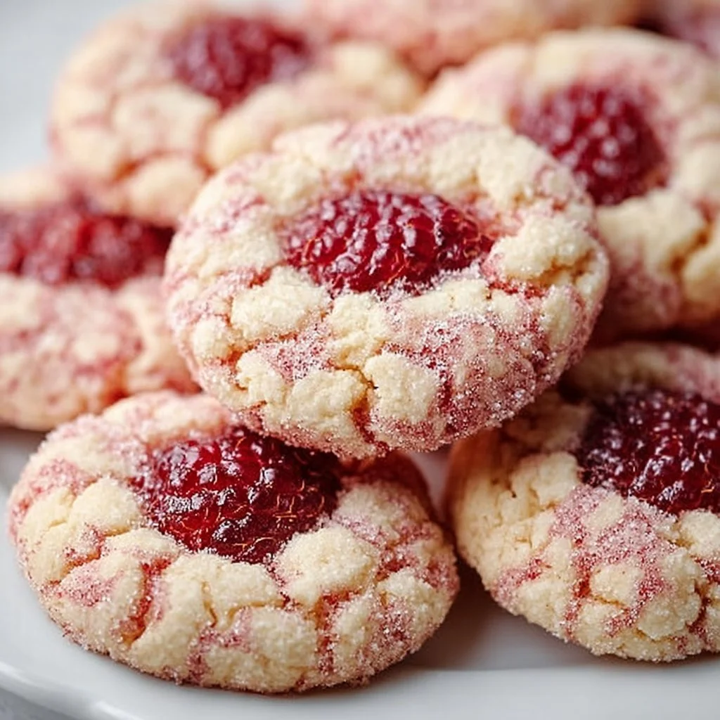 Delicious Raspberry Sugar Cookies on a plate ready to enjoy