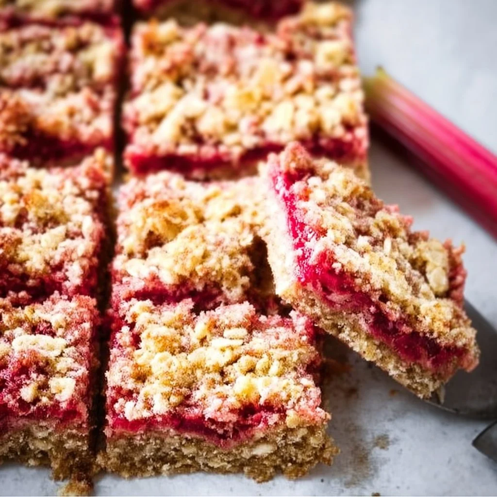 Rhubarb Oat Bars 2 Rhubarb Oat Bars Recipe: Delicious Rhubarb Crumble in a Bar