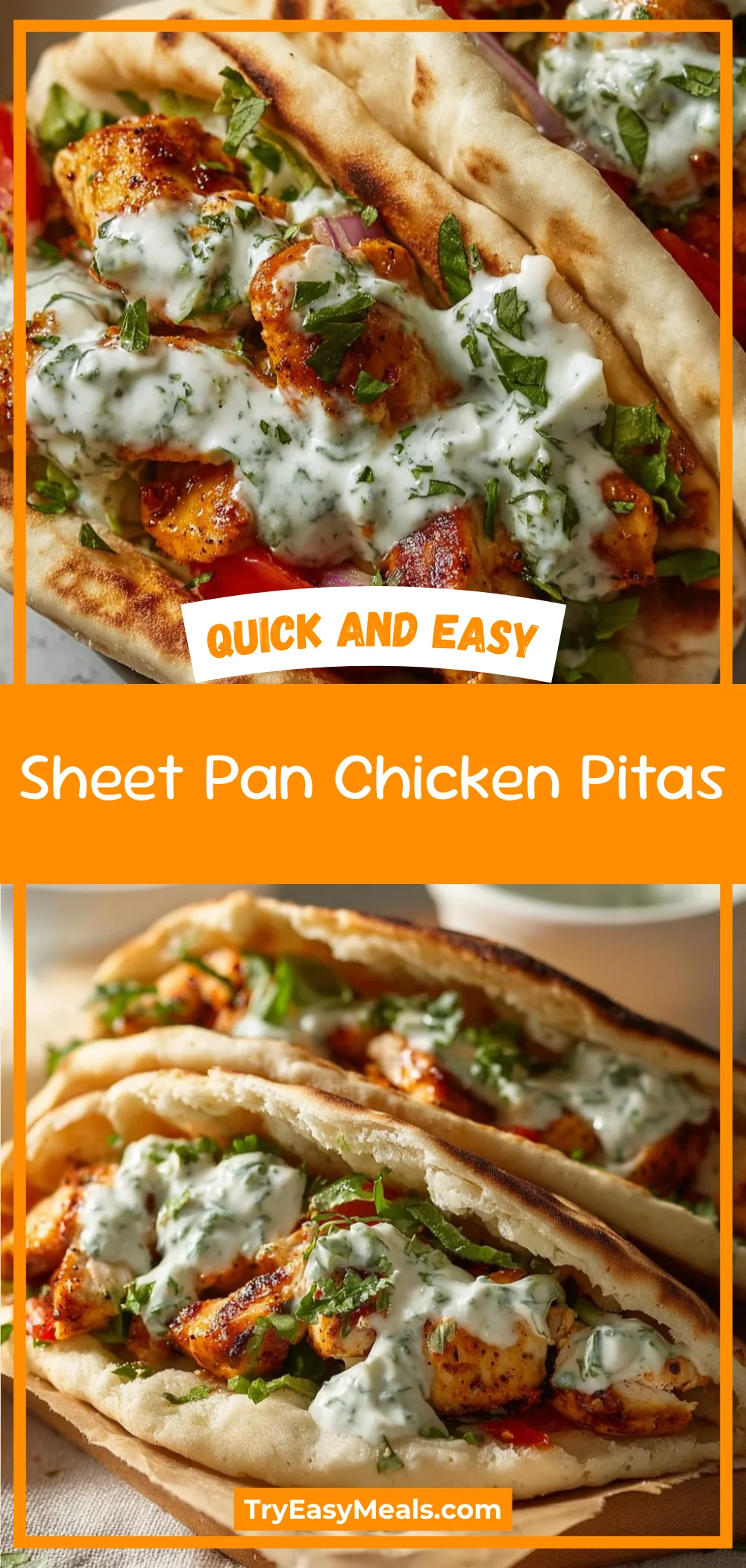 Sheet Pan Chicken Pitas 1 Sheet Pan Chicken Pitas