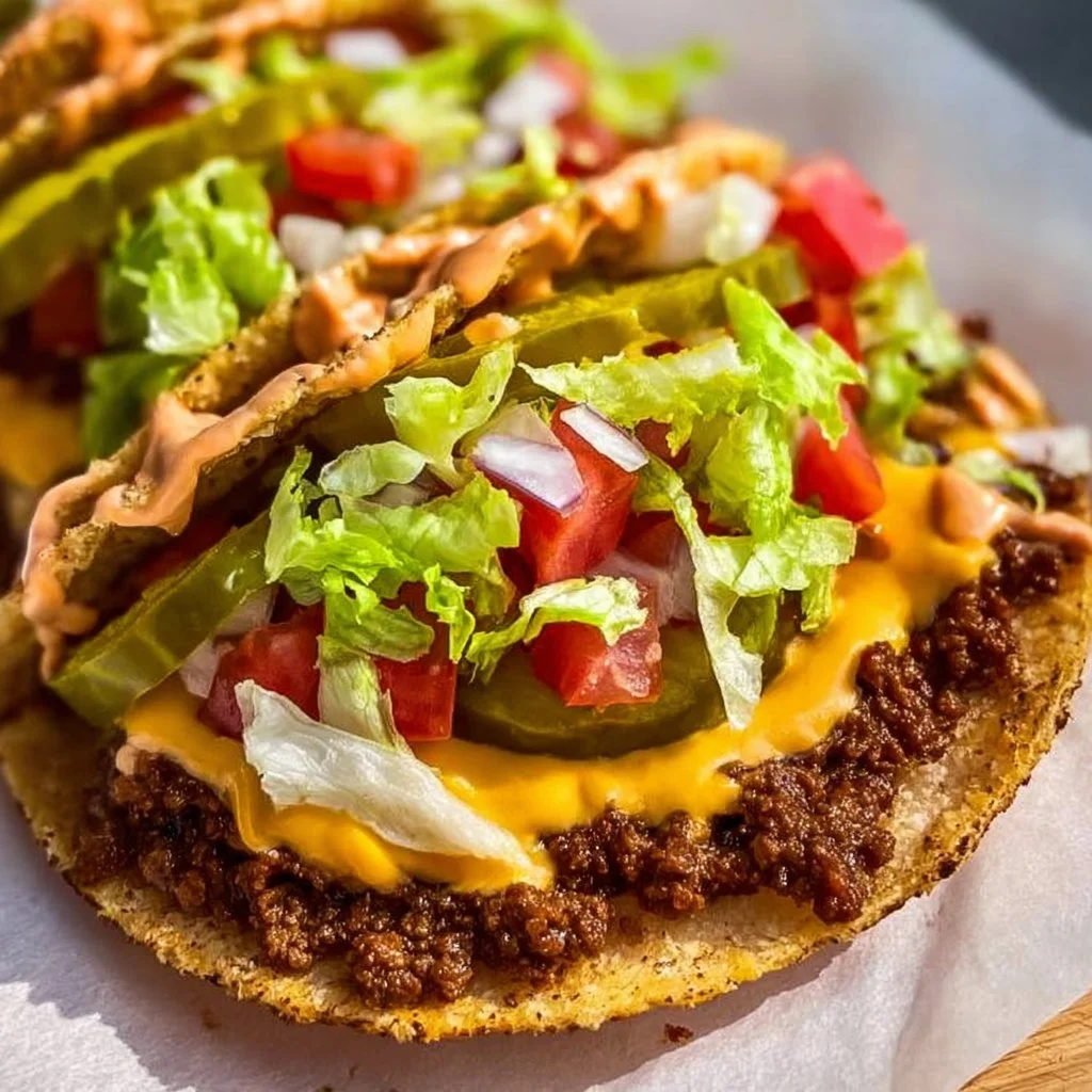 Delicious Smash Burger Tacos with juicy patties and fresh toppings