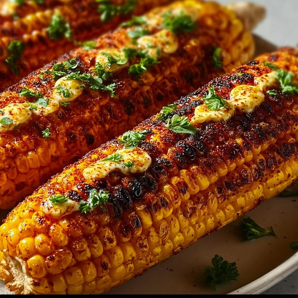 Delicious smoked paprika corn on the cob seasoned with spices