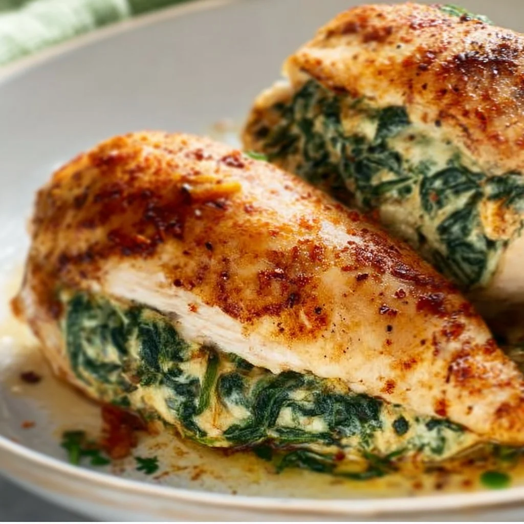 Spinach Stuffed Chicken Breasts 1 Spinach Stuffed Chicken Breasts - a healthy low carb dinner option!