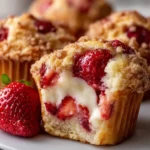 Strawberry Cream Cheese Muffins 3 Delicious strawberry cream cheese muffins fresh out of the oven.
