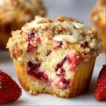 Strawberry Cream Cheese Muffins 3 Delicious Strawberry Cream Cheese Muffins fresh out of the oven.