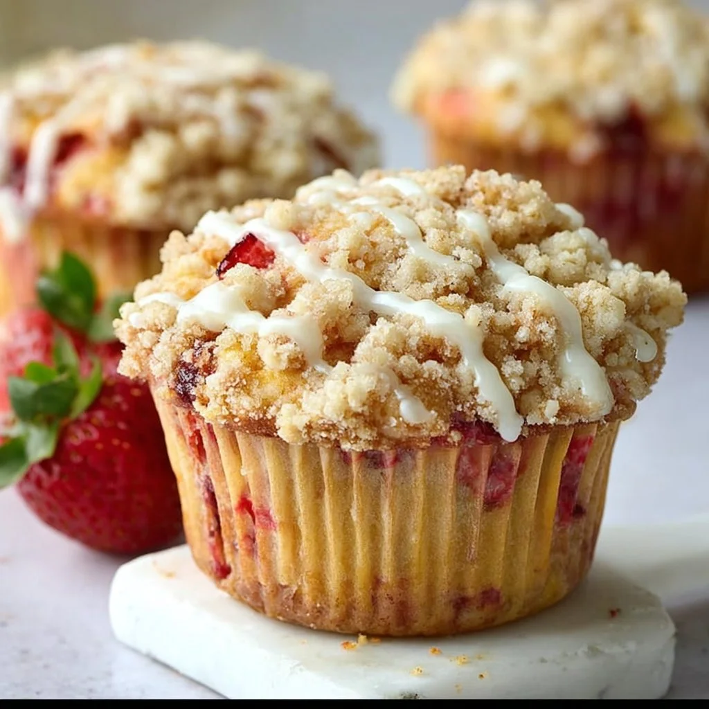 Strawberry Cream Cheese Muffins 2 Strawberry Cream Cheese Muffins with Streusel Topping
