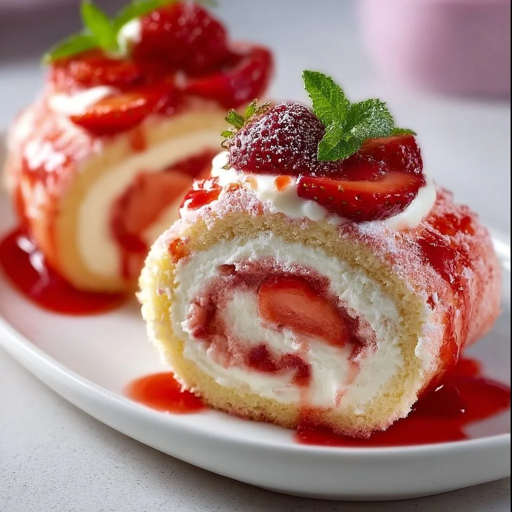 Strawberry Shortcake Cheesecake Rolls 2 Strawberry Shortcake Cheesecake Rolls