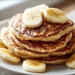 3-ingredient banana oatmeal pancakes served on a plate
