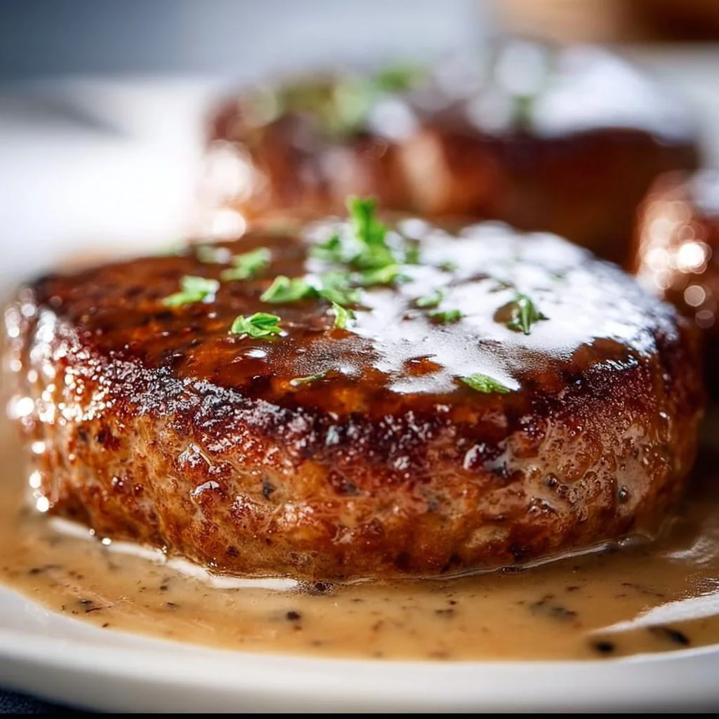 Delicious Amish hamburger steak served with sides
