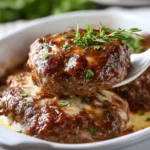 Delicious Amish Hamburger Steak Bake served on a plate