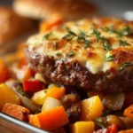 Amish Hamburger with Fall Vegetables Bake 4 Amish Hamburger bake with colorful fall vegetables in a rustic dish