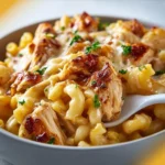 BBQ Chicken Mac and Cheese 3 Delicious BBQ Chicken Mac and Cheese topped with crispy barbecue sauce and cheese