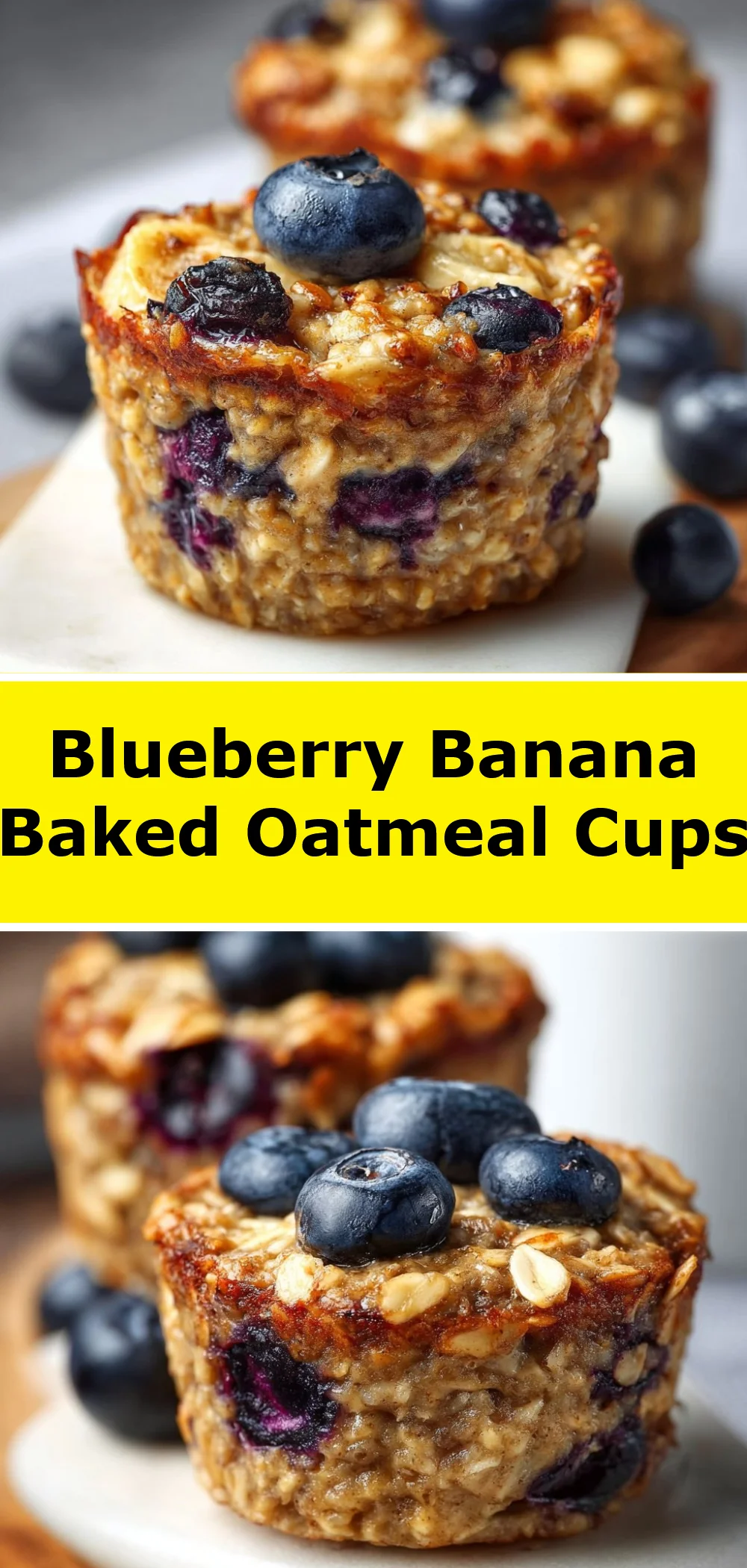 Blueberry Banana Baked Oatmeal Cups 1 Blueberry Banana Baked Oatmeal Cups