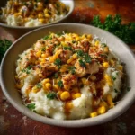 Chicken Mashed Potato Bowls 4 Delicious Chicken Mashed Potato Bowl topped with herbs and spices