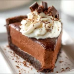 Delicious Chocolate Truffle Pie garnished with chocolate shavings