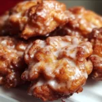 Cinnamon Apple Fritters 4 Warm cinnamon apple fritters freshly made and dusted with powdered sugar