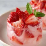Coconut Strawberry Refresher 4 Coconut Strawberry Refresher drink with fresh strawberries and coconut decor