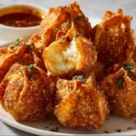 Crispy Crab Rangoon Bombs filled with cream cheese and crab meat