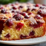 Cranberry Orange Breakfast Cake with fresh cranberries and orange zest