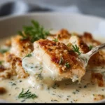 Creamy Ranch Chicken served on a plate with herbs